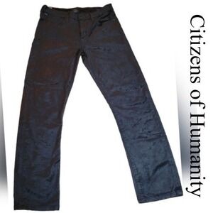 Citizens of Humanity Harlow Ankle High Rise Slim Velvet Jeans 28 Black 1778-1184